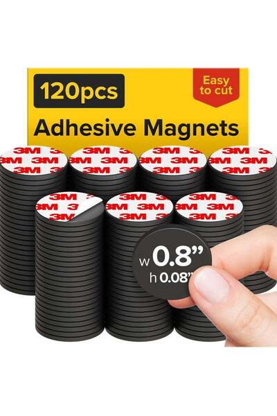 Generic 120 Pcs Magnetic Dots - Self Adhesive Magnet Dots (0.8" x 0.8") - Per...