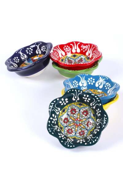 Generic 6 pieces Daisy Shaped Handmade Ceramic Bowl, Bowls For Kitchen, Hand ...