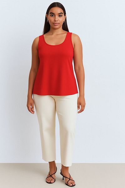 EFFE 3 Pieces A-Line Plus Size Cotton Thick Strap Tank Top T-Shirt
