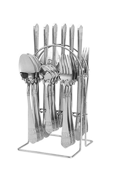 Generic 24 Piece Stainless Steel Western Cutlery Set with Knife Fork and Spoo...