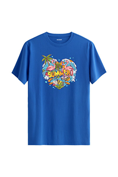 Colermi تي شيرت صيفي مطبوع عليه فلامنغو مصنوع من القطن بنسبة 100%