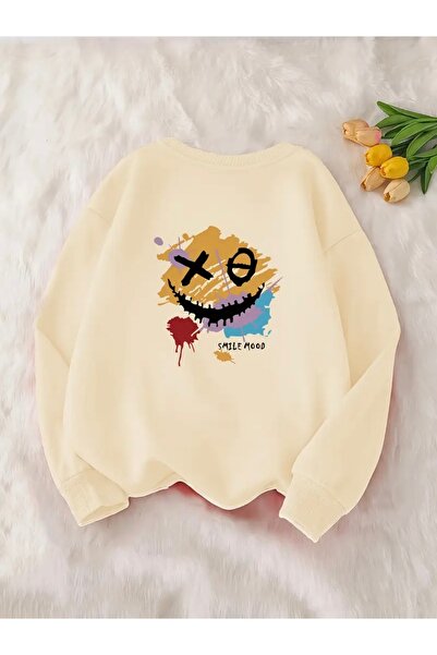 FUFLUNS سويت شيرت ملون XO للوجه من الأمام والخلف مطبوع كبير الحجم للجنسين للن...