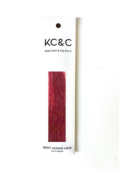 keep calm Cherry Red Highlights Clip-in Extensions Real Human Hair