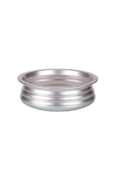 Generic TAJ Anodised Aluminium Uruli With Lid Silver 21cm