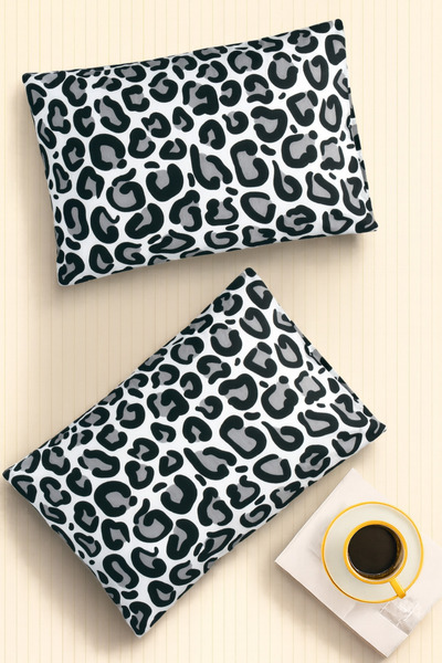 İQON |   Pattern |   Ranforce 2-Piece Pillowcase Set |   Leopard Gray
