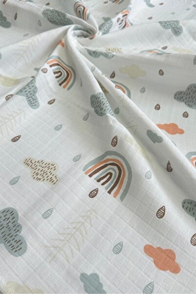 Huglette غطاء وبطانية موسلين منقوشة