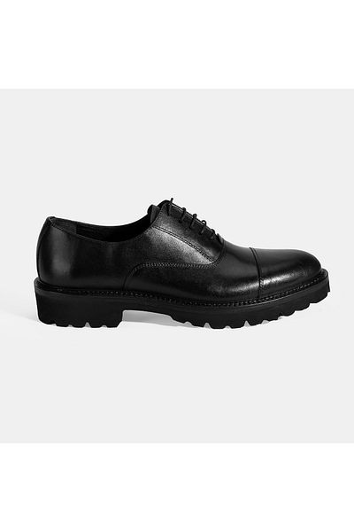 Desa Men's Black Laced Leather Classic Shoes