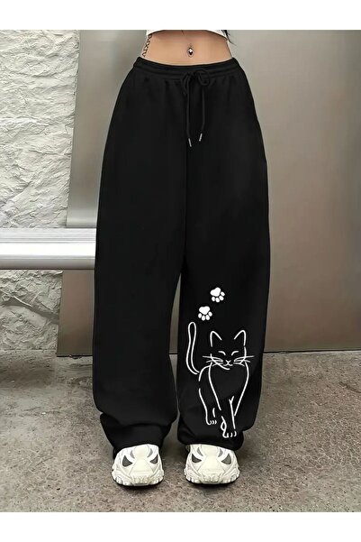 Le Vion Γυναικεία εποχιακά φούτερ με δύο κλωστές και φαρδιά μπατζάκια με στάμπα