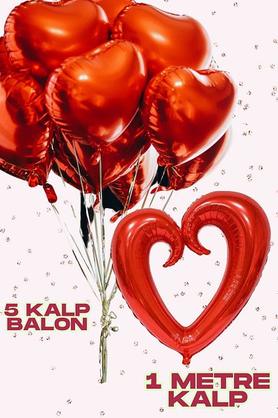 Baloncu Nene Red Heart Set Big Heart Marriage Proposal Wedding Anniversary Valentine's Day Ornament