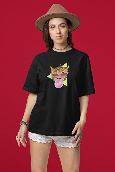 Butik تي شيرت مطبوع عليه حيوانات فهد مضحكة / متعدد الألوان للجنسين / جودة ممت...