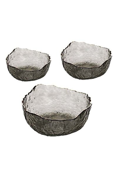 Generic 3-Piece Fruit Salad Glass Bowl Assorted 29.5x21.5x29.5cm