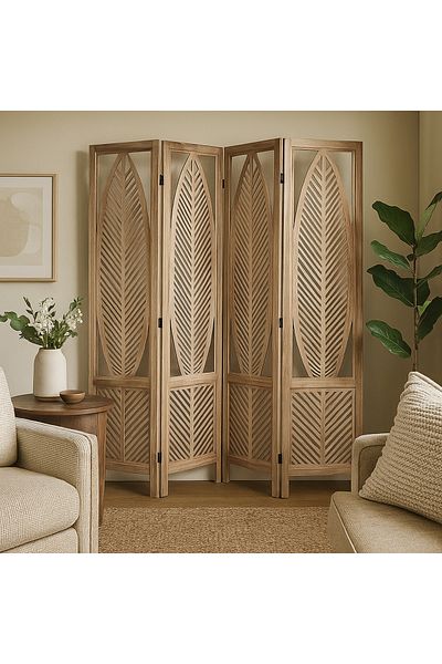 Vi Markets Hollow wood partition - leaf shape - 4 pieces