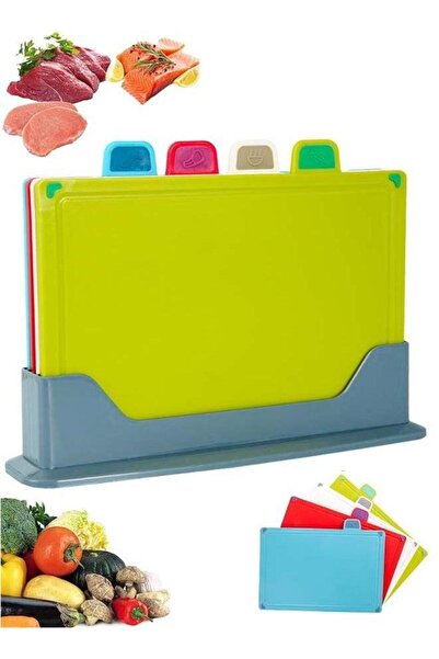 Generic Cutting Boards, 4pcs Chopping Board Kit with Drainage Holder Stand&Ea...