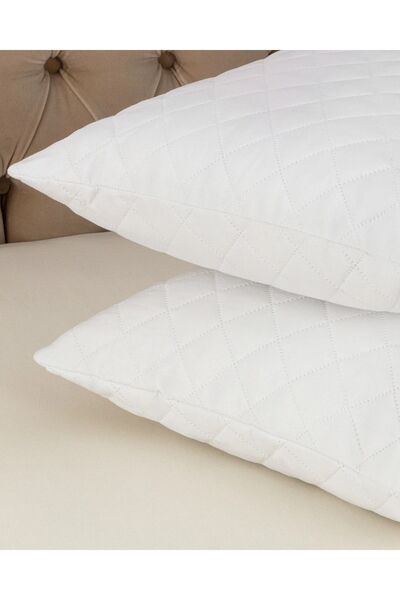 ROYAM 2 Pack Quilted Zippered Pillow Protector Mattresses - White - 50 X 70