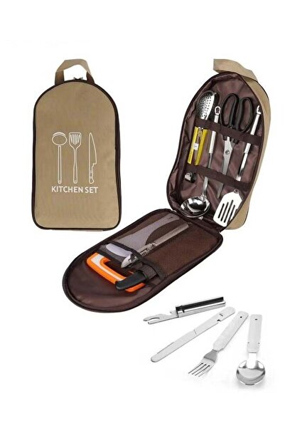 Generic Portable Outdoor Utensil Kitchen Set, Camp Kitchen Cooking Utensil Se...