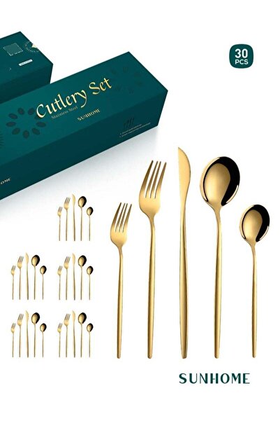 Generic SUNHOME 30-Piece Stainless Steel Cutlery Set Kitchen Utensil Set West...