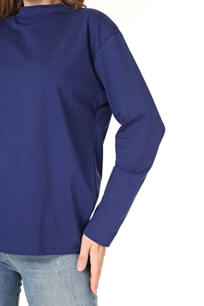 Tight Lady Álló gallér 100% pamut, hosszú ujjú, fésült pamut garbó, kényelmes szabású, normál szabású póló