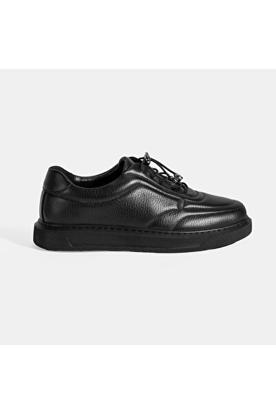 Desa Women's Black Lace-Up Casual Leather Shoes