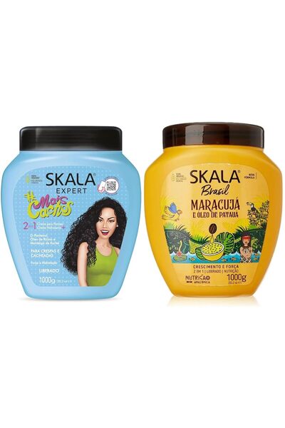 SKALA نوع الشعر 3ABC - مزيج فاكهة العاطفة والكاكاو - لترطيب تجعيدات الشعر، والتخلص من التجعد، للشعر المجعد