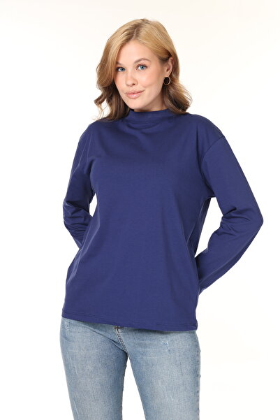 Tight Lady Álló gallér 100% pamut, hosszú ujjú, fésült pamut garbó, kényelmes szabású, normál szabású póló