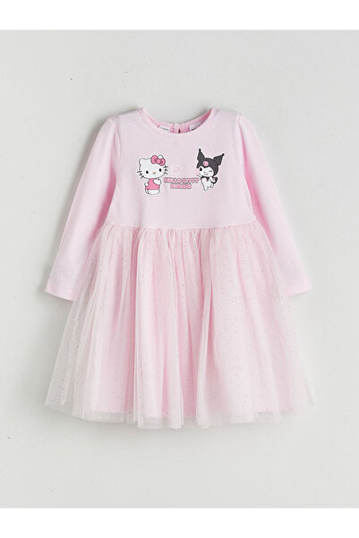 LC Waikiki Pembe Hello Kitty Baskılı Kız Çocuk Elbise