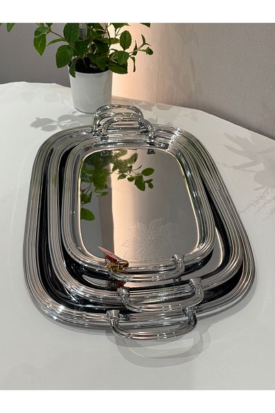aljahwari Serving set, 3 sizes, complete silver