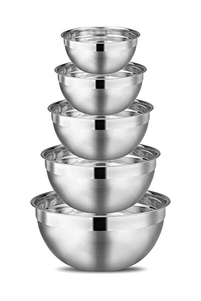 Generic Stainless Steel Mixing Bowls (Set of 5) Stainless Steel Mixing Bowl S...