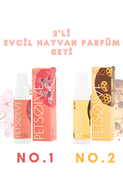 PETSOLVE 2'li Kedi&Köpek Parfümü. Japon Kiraz Çiçeği ve Kurabiye Kokulu Parfüm