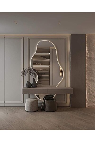 CG HOME Mars Boy Aynası Ledli, Asimetrik Ayna, Boy Aynası, Ledli Ayna, Duvar Aynası, Günışığı Led