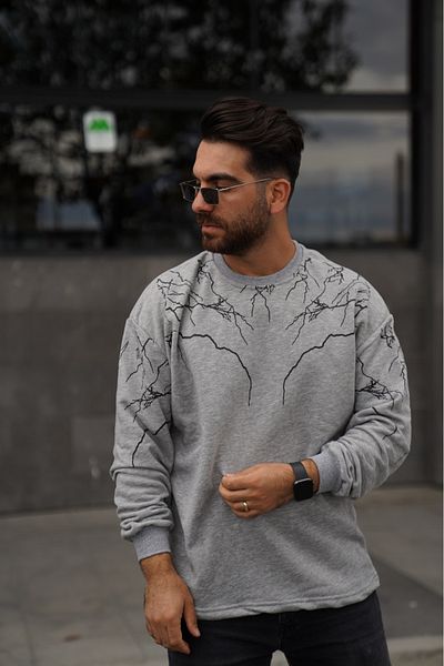 ManKlas Sweatshirt 3 Thread Crew Neck Printed Oversized Sweat