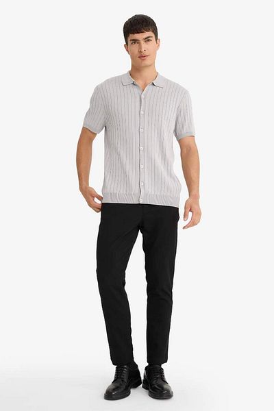 DeFacto New Season Standard Fit Polo Neck Buttoned Knitwear Short Sleeve T-Shirt