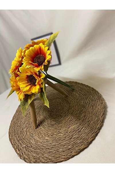 BYSHOME Yapay Ayçiçeği Demeti 7 Dallı 25 Cm 1.Kalite