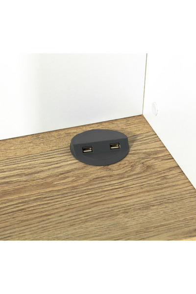 Moderniya Mobilya İNCİ KREM LEDLİ USB PORTLU ÇALIŞMA MASASI PREMİUM 176X120