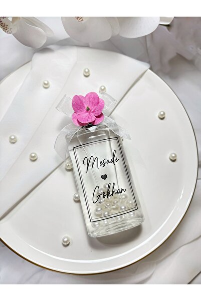 Gami Handmade Cam Şişe 200 ml İncili Misafir Kolonyası Söz, Nişan, Nikah, Doğ...