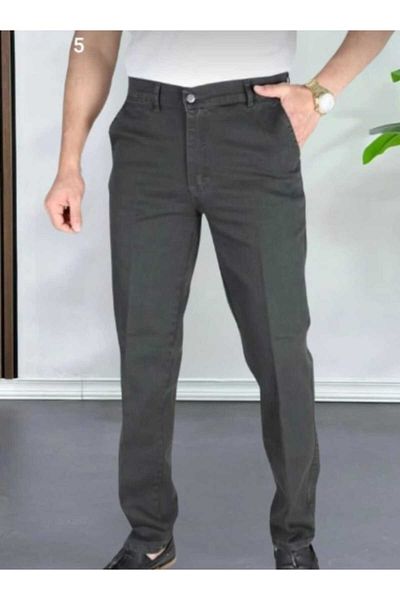LORDA GİYİM Classic Cut Black Lycra Men's Side Pocket Classic Jeans High Waist Lycra
