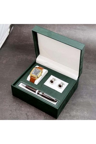 CASWATCH Men's set with watch, cufflinks, and pen