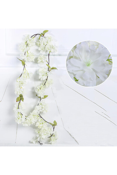 MD Aspiz Flowers Yapay Lüx Bahar dalı Sarmaşık 175 Cm _ yapraklı sakura Büyük japon kiraz Sarkıt sarkan