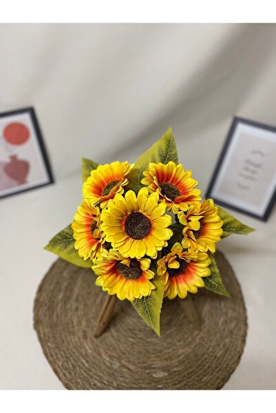 BYSHOME Yapay Ayçiçeği Demeti 7 Dallı 25 Cm 1.Kalite
