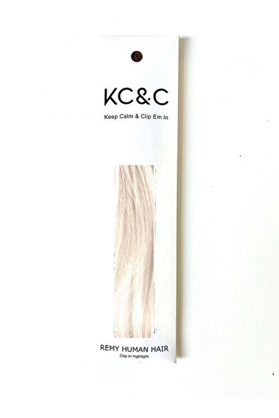 keep calm وصلات شعر بلون أشقر بلاتيني - مشبك تثبيت - قطعة واحدة