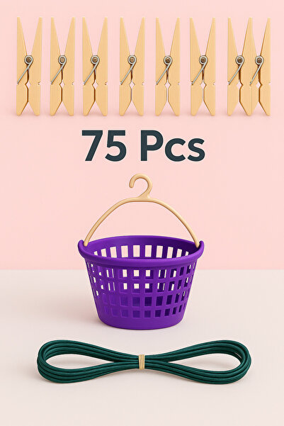 Metler سلة مسامير مستديرة + 75 مسمار خشبي + حبل فولاذي بطول 10 أمتار |   مجمو...