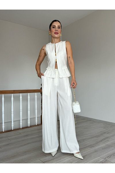 YK FASHION Zipper Detailed Vest Suit