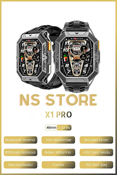 NS Store X1 Pro Akıllı Saat | 100 Gün Pil Ömrü | Su Geçirmez | 2.13’’ AMOLED ...