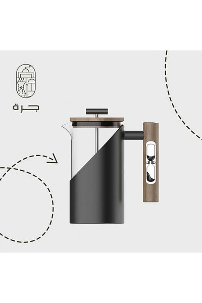 Solaf French Press 600ml Transparent Manual Coffee Maker with Elegant and High Quality Design from Jar
