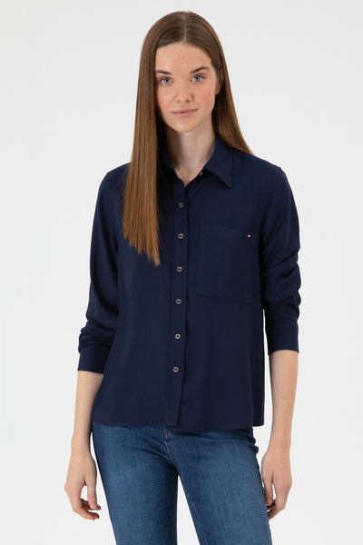 U.S. Polo Assn. Women's Navy Blue Long Sleeve Shirt 50316412-Vr033