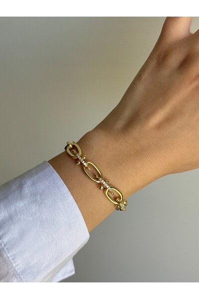 Owentis سوار Eryvia من الحجر الأنيق من طراز TiffCo باللون الذهبي - لا يسبب ال...