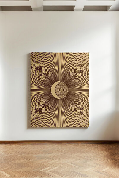 Kanvaspera Güneş ve Ay - Kanvas Tablo - Işıldayan Minimal, Mistik ve Modern S...