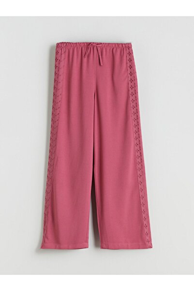 LC Waikiki Patterned Girl's Trousers with Elastic Waist