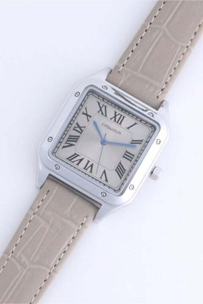 CASWATCH Square Grey Leather Watch