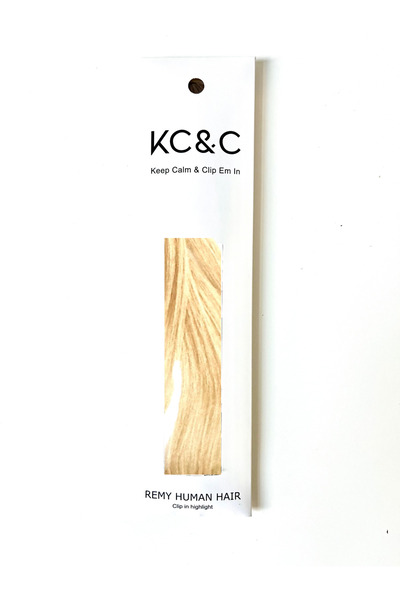 keep calm وصلات شعر بلون أشقر فاتح مع مشبك تثبيت - قطعة واحدة