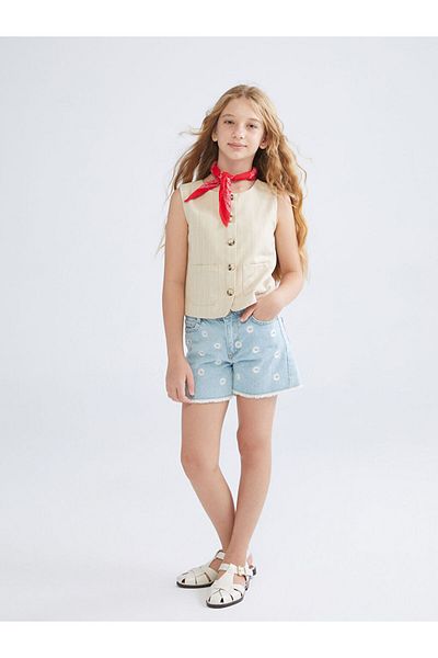 LC Waikiki Create Your Style from Uzg Store |   Floral Girl's Jean Shorts